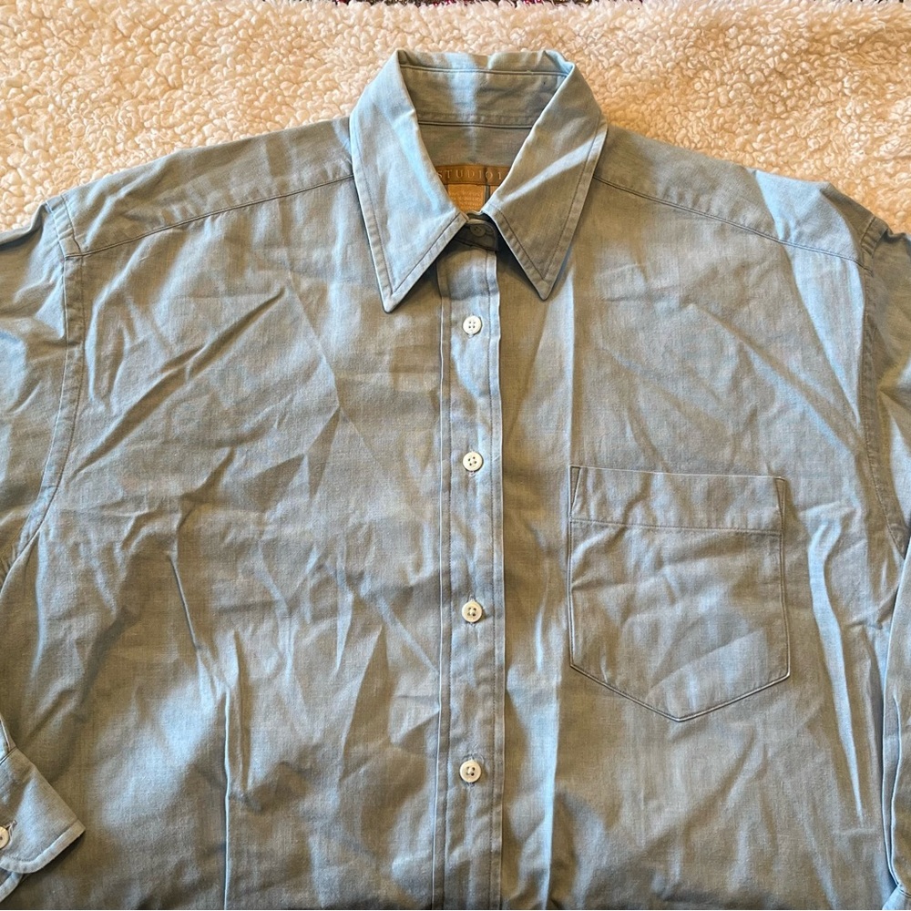 Women’s Blue Button-Up Shirt | Studio 121 | Size Medium